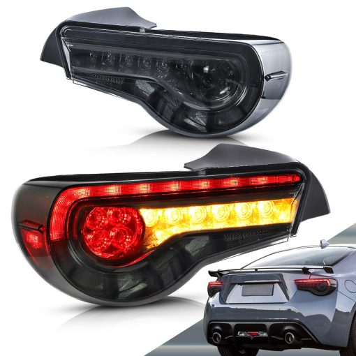 Juego de luces traseras LED VLAND compatibles con Scion Fr-s 2013-2016 Toyota86/Subaru Brz 2013-2020 con secuencia ambar, estilo OE ensamblaje de lampara trasera que incluye lados del pasajero y del conductor, humo/tintado
