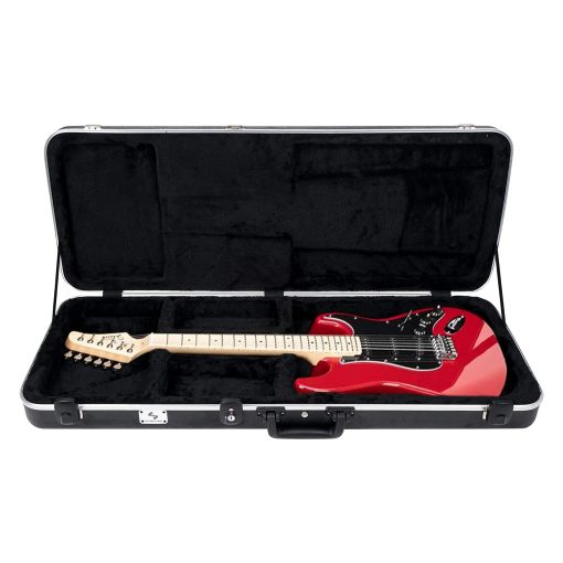 Estuche ligero de carretera Sound Town de ABS para guitarra electrica con cerradura TSA aprobada y interior de espuma EPS acolchada (STEC-500)