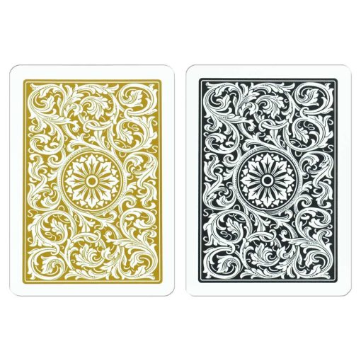 Baraja de naipes de plastico Copap 1546, tamano de poker (estandar) Negro/Oro (indice Regular, 6 juegos) - Imagen 4