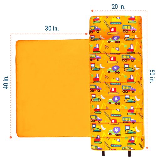 Wildkin Microfiber Nap Mat con Almohada Reutilizable para Ninos y Ninas, Perfecto Mat para la Siesta en Guarderia y Preescolar, Suave y Acogedor para Ninos, Mejor Colchoneta para Dormir (En Construccion) - Imagen 4