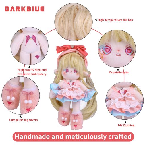Muneca de Peluche Luna 30CM Original, Kawaii, Muneca de Algodon Suave de Anime, con Esqueleto Articulado y Ropa de Muneca, Pelo Largo, Piernas Largas, Muneca de Algodon de Anime para Ninos - Imagen 3
