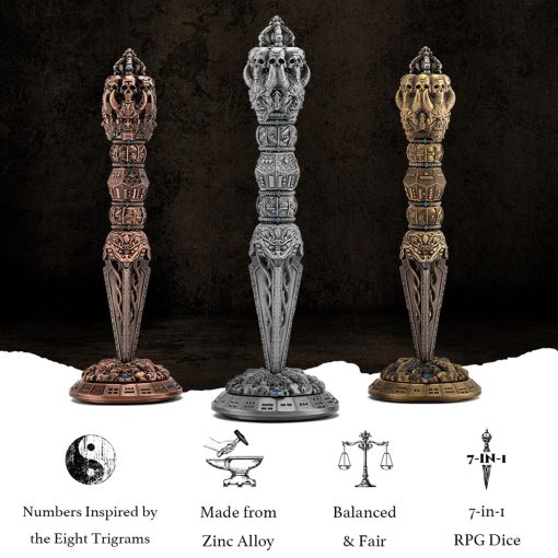Conjunto de Dados Metalicos de Dados giratorios de Dados de DND, Dados de D&D, Dados al Vapor, Todo en uno, D6, D8, D10, D20 para Dungeons and Dragons JDR Juegos de Mesa, Bolsa de Cuero Hecha a Mano - Imagen 3