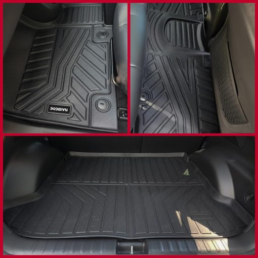 Juego de tapetes para piso Naibeve para Hyundai Ioniq 5 2022 2023 2024 - Consola Inamovible - Ajuste personalizado para Hyundai Ioniq 5 - Tapetes para piso y bandeja de carga a prueba de agua - Accesorios interiores - Imagen 3