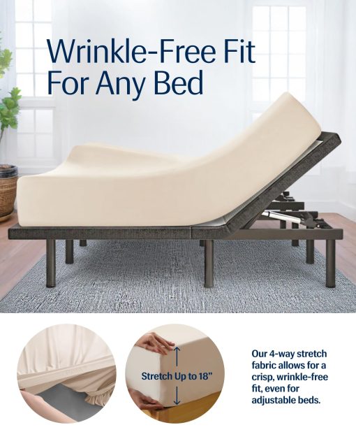 Juego de sabanas REST? Evercool?+ Starter, Cali King Ivory, Sabana transpirable para personas que sudan mucho durante la noche, con fundas de almohada, hilo de plata autorregenerativo Ionic+ para pieles sensibles, 3PCS sin sabana plana - Imagen 5