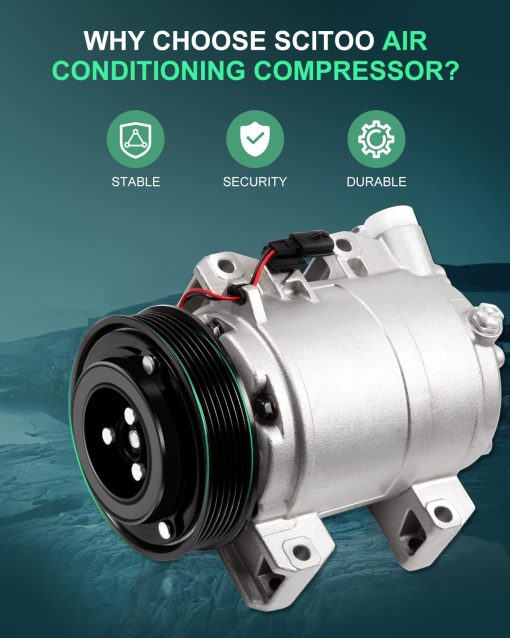 Compresor de Aire Acondicionado SCITOO CO 11200C para Nissan Rogue 2.5L 2008 2009 2010 2011 2012 2013 - Imagen 2
