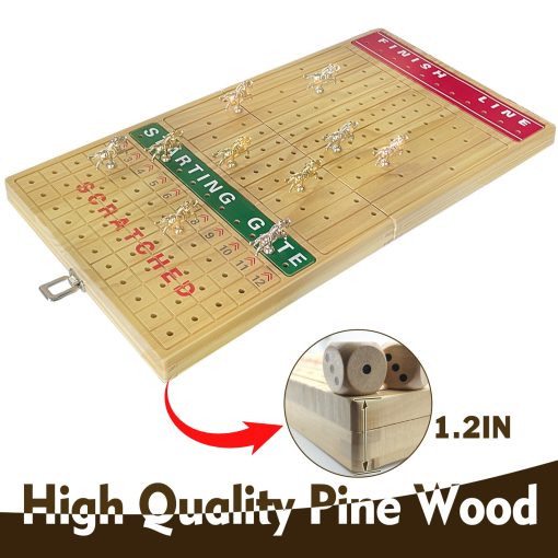 Juego de Mesa de Carreras de Caballos Grande 24" y Juegos de Casino Texas Holdem Blackjack con 14 Caballos de Metal, 100 Fichas, 2 Barajas de Cartas, Boton de Dealer y Ciego, y 5 Dados para Fiestas y Juegos de Azar - Imagen 4