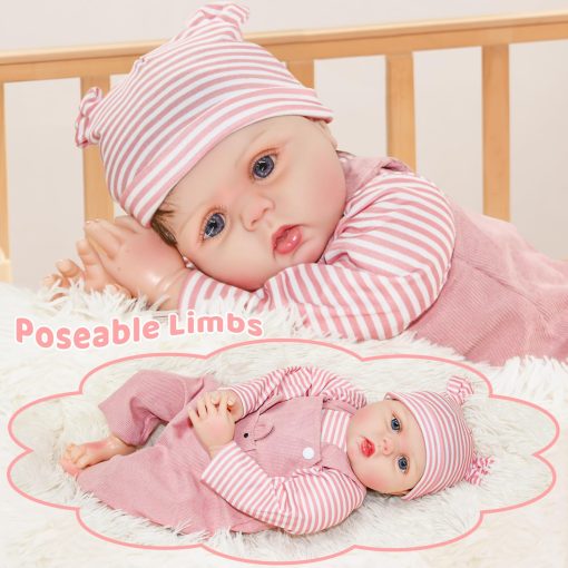 Munecas de bebe reborn de Katemily - Muneca de bebe realista suave y linda de 22 pulgadas con caja de regalo para ninos de 3 anos en adelante - Imagen 3