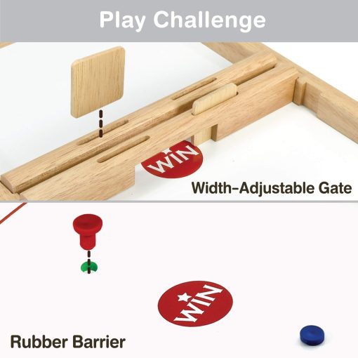 Flick n Kick: Juegos de Mesa de Madera Reversibles Multifuncionales Portatiles para Ninos y Familia - Imagen 8
