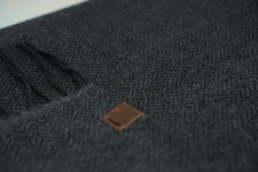 Manta de Lana 100% Cachemira Borges & Scott Signature - Espiga Gris Negro - Imagen 2