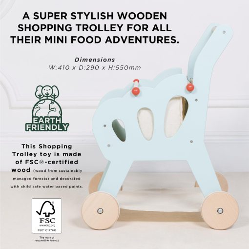 Le Toy Van - Carrito de Compras de Juguete de Madera Educativo para Juego de Roles de Tienda de Alimentos | Juego de Supermercado de Pretendencia para Niños y Niñas - para Edades 3+ - Imagen 5