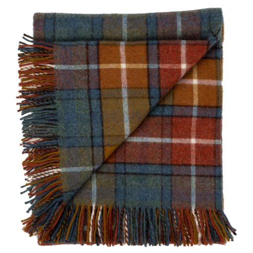 Manta Prince of Scots Highland Tweeds de Lana de Cordero Shetland (Antique Buchanan)