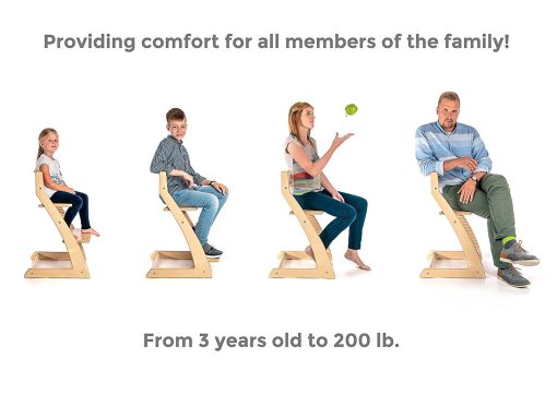 Silla Alta de Madera para Bebes y Ninos Pequenos - Altura Ajustable Facil de Limpiar Trona para Ninos - Silla de Comedor para Ninos de 3 Anos a 200 Lb, Crecer con el Nino - Negro - Imagen 4