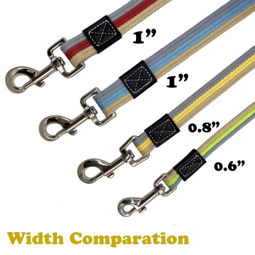 Correa de Entrenamiento Resistente de Algodon para Perros Shorven Basic Walking Hiking Amarillo Medio 50FT/Ancho 1" - Imagen 5