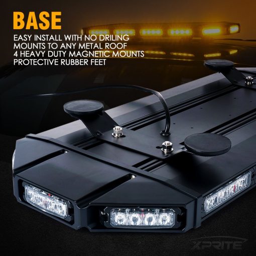Xprite Barra de luz estroboscopica de emergencia ambar de 27", Black Hawk Luz de techo de seguridad LED de alta intensidad para camiones de remolque, vehiculos de construccion y patrullas de seguridad - Imagen 5