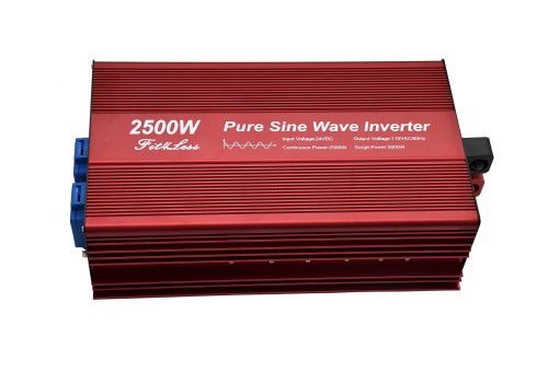 Inversor Puro de Onda Senoidal de 2500W DC24V a AC110V 60Hz con Doble TOMACORRIENTES ETL, Salida de USB 5V 2A y Control Remoto por Cable LCD - Imagen 4
