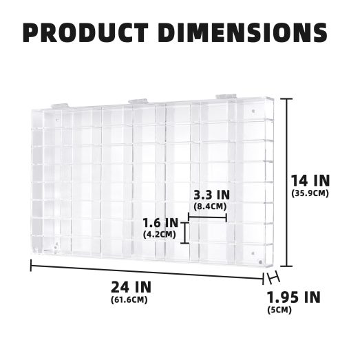 Exhibidor de 56 Compartimentos para Autos de Juguete a Escala 1/64 con Ruedas Matchbox Hot Wheels Gabinete de Pared con Puerta - AHW64-56 - Imagen 4