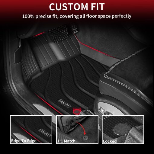 Tapetes LASFIT para Porsche Macan 2014-2024, Ajuste Personalizado para Todos los Climas TPE Alfombrillas de Coche para 1ra y 2da Fila, Negro - Imagen 2