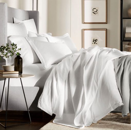 Juego de sabanas BOLL & BRANCH Percale Hemmed - King + Estandar, Blanco - Lujo 100% Algodon Organico, Naturalmente Refrescante - 1 Sabana Plana, 1 Sabana Ajustable, 2 Fundas de Almohada Estandar - Imagen 5