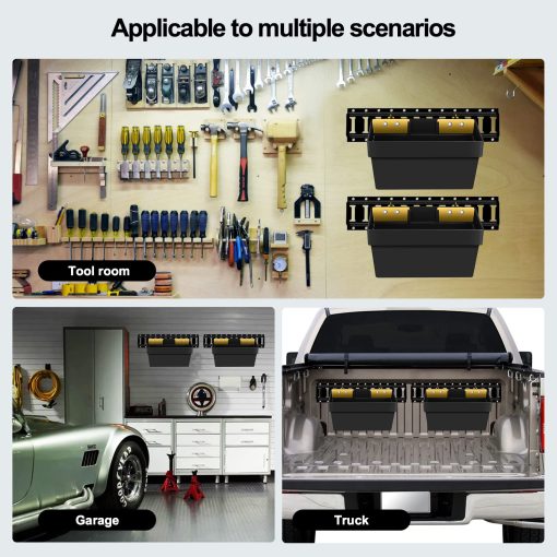 Cesta de Almacenamiento para E-Track Onesnt Pack de 2 | Caja E-track para Organizador de Herramientas - Accesorios E-Track para Remolque Cerrado, Taller y Garaje - Organizador de almacenamiento e track - Imagen 4