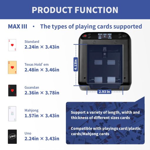Maquina automatica de repartir cartas Greraes Rotativa para 2 barajas, 360 grados, recargable por USB, para jugar Texas Holdem, Juego de cartas Uno, Blackjack, A - Imagen 4