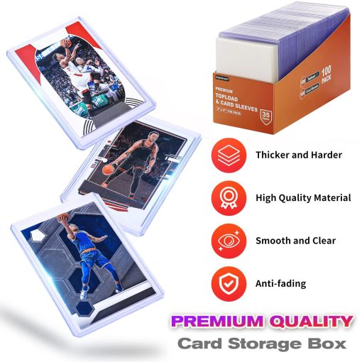2000 Fundas para Cartas Top Loads para Tarjetas, Arjiekwei 3"X4" Protectores de Tarjetas de Beisbol de Plastico Duro, Soporte de Cartas Toploads Premium para Tarjetas de Deporte de Futbol (1000 Fundas Duras + 1000 Fundas Suaves) - Imagen 2