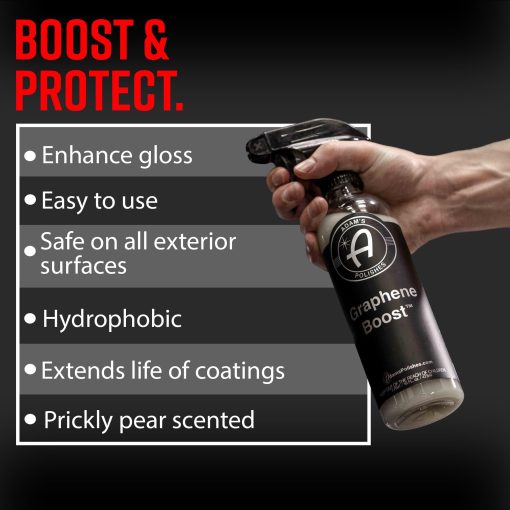 Adam's Graphene Boost - Aerosol de recubrimiento de ceramica de grafeno para detallado de autos | Agrega proteccion y extiende la vida de las ceramicas de capa superior | Aerosol de mantenimiento para limpiar y pulir | Coche, barco, RV, motocicleta (Galon) - Imagen 2