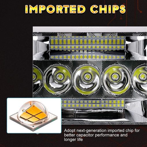 Faros LED 5x7/7x6 Chips Alto / Bajo con Angel Eyes DRL Halo Luz de Senal de Giro Luces Selladas H6054 Led Faros Compatible con Wrangler YJ Cherokee XJ Ford Chevy Nissan, etc. - 2 piezas - Imagen 3