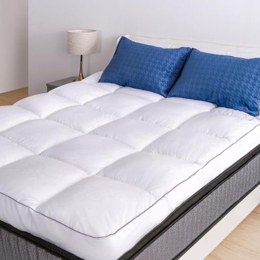 Topper de Colchon Marine Moon King, Colchon Suave de Lujo, Grueso Extra de Alta Calidad de Hotel Relleno de Alternativa de Plumas, Los Toperes de Colchon Mas Esponjosos y Suaves para el Dolor de Espalda
