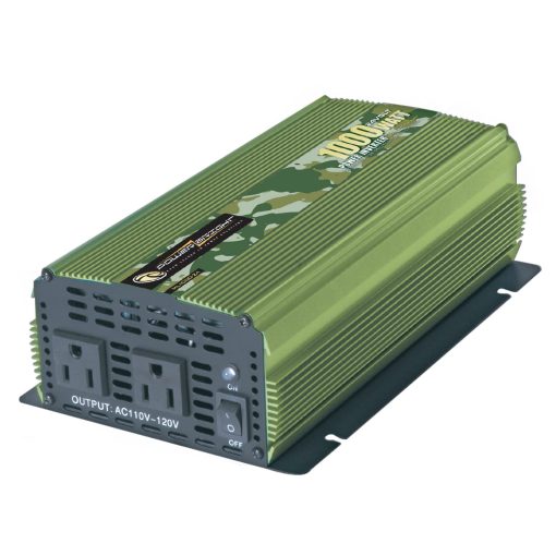 Inversor de Corriente PowerBright de 1000w, 24V DC a 120V AC, Inversor de Onda Sinusoidal Modificada, Fuente de Alimentacion de Respaldo para Pequeños Electrodomesticos, Laptops y Herramientas Electricas con Salidas de 120V AC - Aprobado por la CE