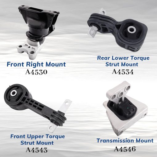 Juego de 4 soportes de motor y transmision compatibles con Honda Civic 1.8l 2006/2007/2008/2009/2010 Transmision Automatica, Reemplaza # A4530, A4534, A4546, A4543 - Imagen 2