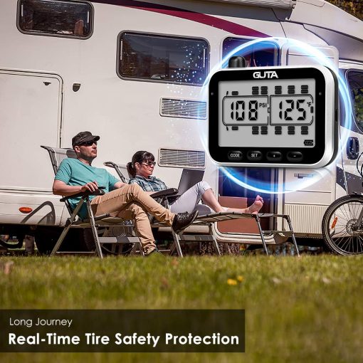 Sistema de Monitoreo de Presion de Neumaticos para RV, RV TPMS, 8 Sensores, 7 Modos de Alarma, 14 Dias de Vida de la Bateria, Distancia de Deteccion de 80 pies, Pantalla Grande, para RV, Remolque, Autocaravana, Quinta Rueda, (0-188 psi) (-4~ 185â„‰) - Imagen 5