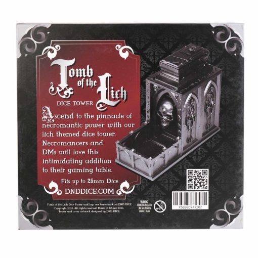 Torre de Dados KING OF CRITS Tomb of The Lich | Torre de Dados de Craneo Tematico de Necromante No-Muerto de Resina Solida para Juegos de Mesa de DND MTG Halloween Escalofriantes - Imagen 5