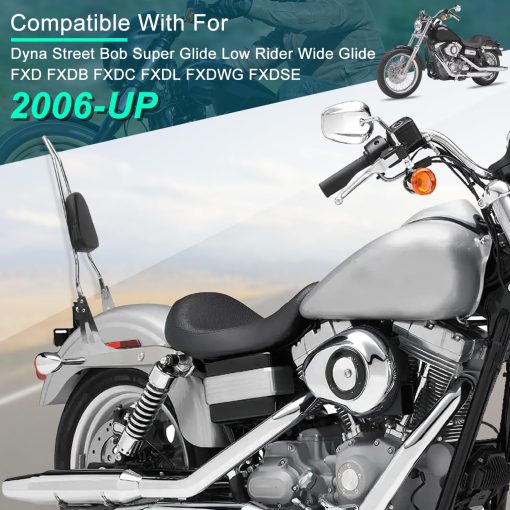 AUFER Respaldo de pasajero desmontable cromado con almohadilla para respaldo compatible con Dyna Street Bob Super Glide Low Rider Wide Glide FXD FXDB FXDC FXDL FXDWG FXDSE 2006-UP - Imagen 2