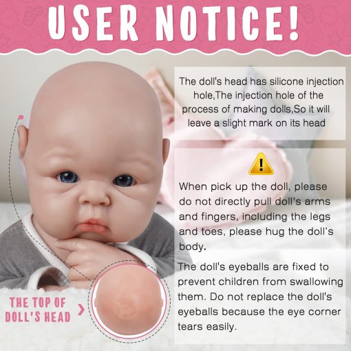 Vollence Muneco Bebe de Silicona de Cuerpo Completo Realista de 19 Pulgadas que Parece Real Nino, No de Material de Vinilo, Munecas de Bebe Realistas, Muneco Bebe Reborn, Bebe Realista - Imagen 4
