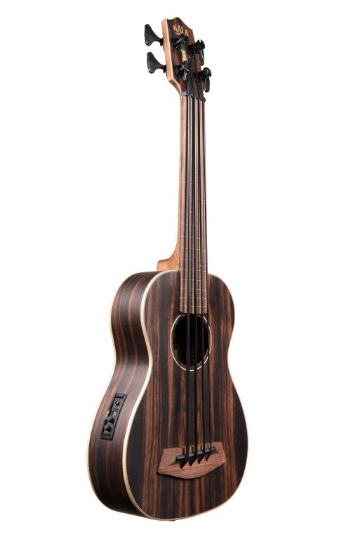 Kala UBASS-EBY-FL Striped Ebony Fretless U-Bass Acoustic-Electric Ukulele Bass Natural - Imagen 4