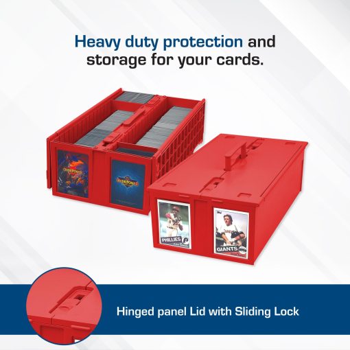 BCW Collectible Card Bin - Soporta hasta 1600 Tarjetas - Paquete de 6 Rojo | Caja Grande de Almacenamiento para Tarjetas de Juego Suelta | Cajas de Almacenamiento de Pokemon, MTG y Tarjetas Deportivas | Caja de Clasificacion de Tarjetas de Plastico - Imagen 2