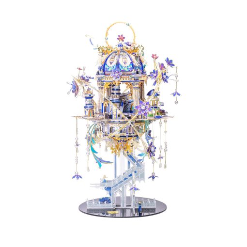 Rompecabezas metalico 3D para adultos Romeo y Julieta con caja de musica con iluminacion, kits de modelado de palacio de duendes, construccion en miniatura, regalo de amor para decoracion del hogar, 331 piezas