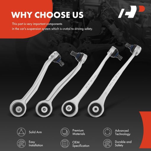 Juego de 4 - Brazos de Control Delanteros y Traseros Superiores, con Junta de Bola y Bujes, Compatible con Audi - 2008-2016 - A4 (Quattro) Q5 A5 (Quattro) S4 S5 SQ5 RS5, Sustituye # K620999, K621000 - Imagen 5