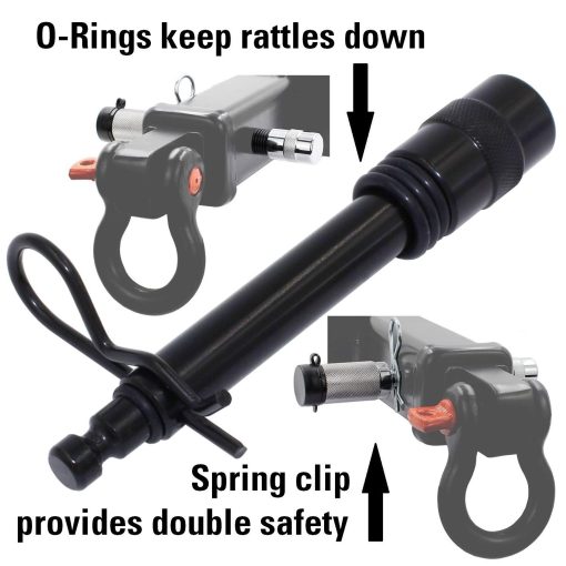 Conjunto de bloqueo de enganche de remolque con llave iguales TowWorks 79633 de 5/8" con separacion extra larga de 3-1/4", Doble seguridad Pestillo de bloqueo de enganche de remolque para enganches de Clase III IV con receptores de 2" y 2.5", Paquete de 3 - Imagen 2