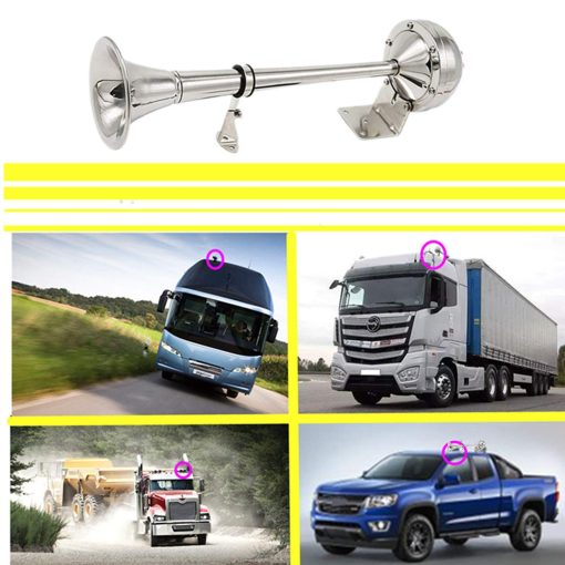 Claxon electrico para auto Viping 12V 165DB Tubo unico de acero inoxidable 304 bocina bocina de barco bocina electrica marina trompeta unica de altavoz para cualquier barco de carga ruedas barco tren coche camion furgonetas yates etc - Imagen 3