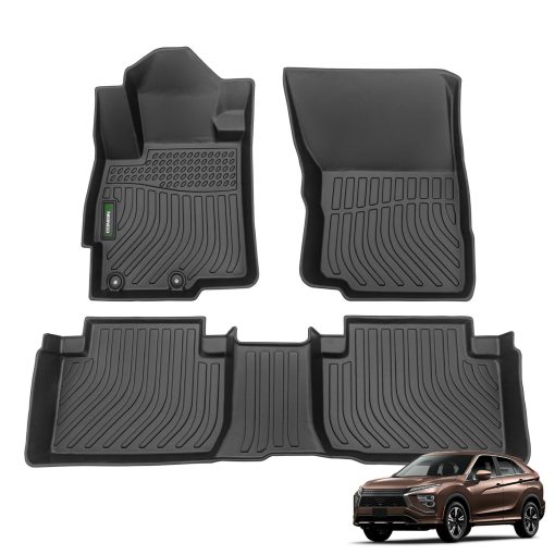 ANBINGO - Tapetes Personalizados para Mitsubishi Eclipse Cross 2024 2023 2022 2021 2020 2019 2018 Tapetes de Coche Impermeables Todo Clima Resistentes de TPE para Automoviles Pesados Frontales y Traseros Juego Completo-Negro