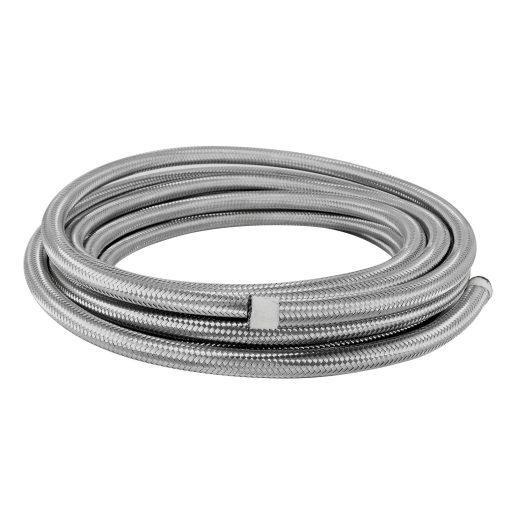 Kit de Linea de Combustible 6AN 3/8" Universal de Acero Inoxidable Trenzado en Plata de 20FT CPE Manguera de Gas Aceite Combustible con 10 Piezas de Conectores Giratorios para Manguera (Rojo y Azul) - Imagen 4