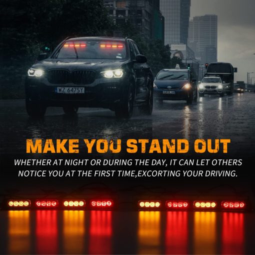 Luces Estroboscopicas de Emergencia ambar Rojo XRIDONSEN Luces de Advertencia Parpadeantes de Seguridad Hazard Interior Delanteras/Traseras para Vehiculos de Construccion Camiones - Imagen 2