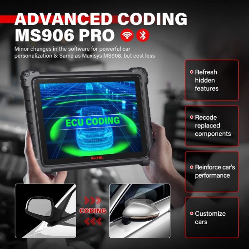 Autel Scanner MaxiSYS MS906 PRO: Herramienta Bidireccional 2024 MS906PRO, Codificacion de ECU OE, 3000+ Pruebas Activas, 36+ Servicios, Nueva version de MS906BT MK906 Pro MK908, AutoScan2.0, 4+128G, DoIP/CAN FD, FCA AutoAuth - Imagen 5