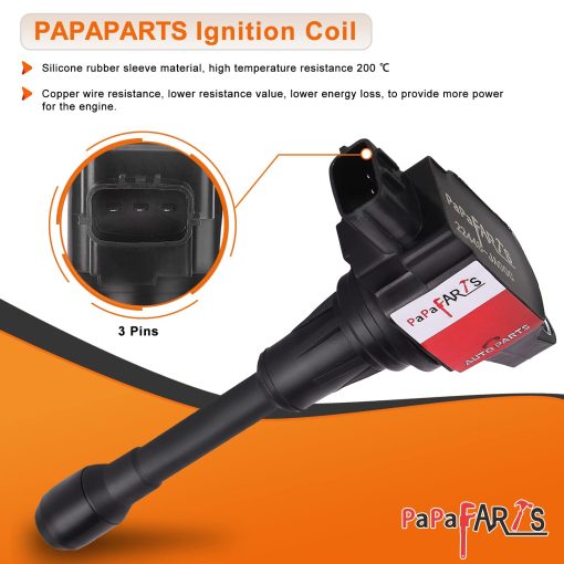 Conjunto de 4 bobinas de encendido UF549 y bujia de iridio doble compatible con Nissan Altima Cube Rogue Sentra NV200 Versa 1.6L 1.8L 2.0L 2.5L C1696 C751 - Imagen 3
