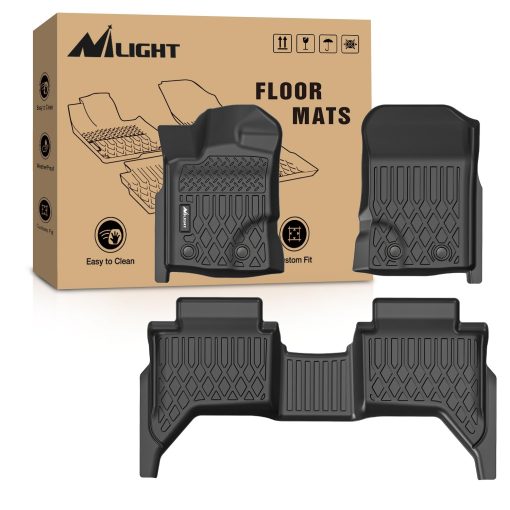 Tapetes de piso Nilight para Ford Ranger SuperCrew Cab 2019-2024, Ajuste Personalizado Todo Clima Pesado Liners de Piso