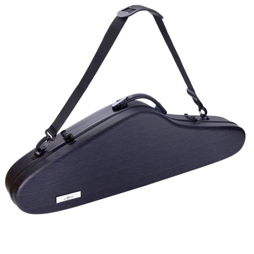 Estuche para Violin Aileen CSV-F18 Tamano Completo 4/4 de Lujo con Higrometro Suspension, Negro Oscuro