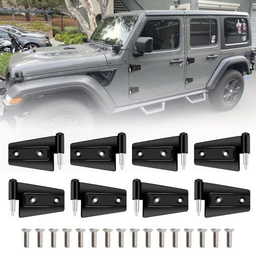 Kit de bisagras de puerta B.ZSSY JK Compatible con Jeep Wrangler JK JKU 2007-2018 8 Pcs-Negro Brillante