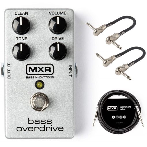Paquete de pedal MXR M89 Bass Overdrive con cable de instrumento MXR y cables de parche MXR, M89bundle