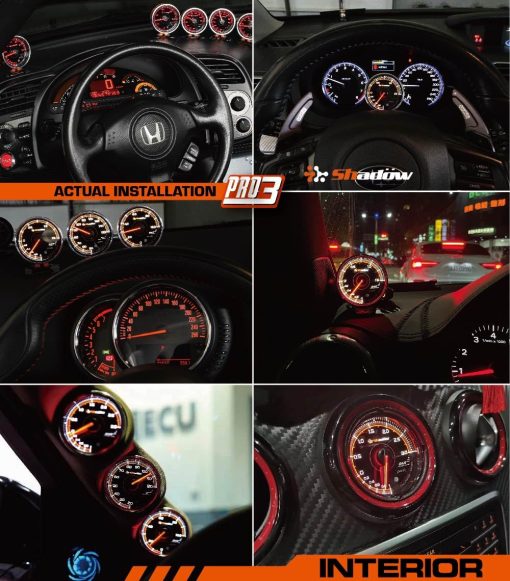 Medidor de Temperatura de Aceite Shadow PRO3 120?F-300?F 2 pulgadas 52mm Cara Transparente para Coche de 12V con Retroiluminacion Ajustable, Registro de Datos Maximos, Luz de Advertencia, Sensor de Temperatura Incluido - Imagen 2